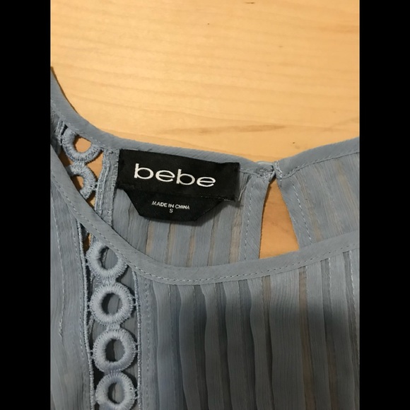 Bebe blue sleeveless dressy top - Picture 2 of 4